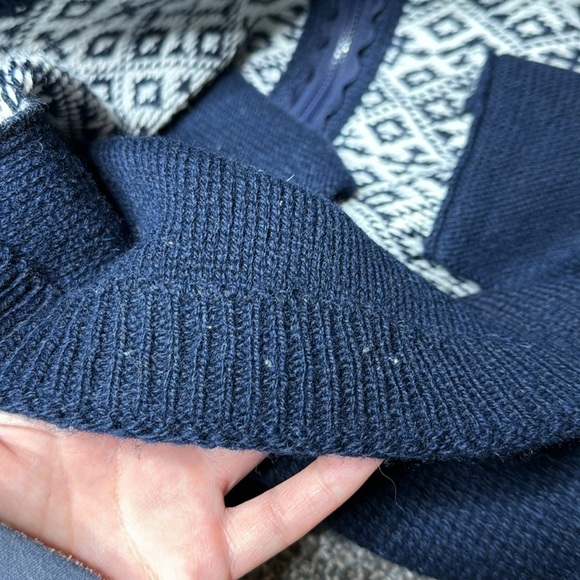 Baltic Inspirations Scandanavian Navy Blue Wool Blend Full Zip Sweater Small - Picture 10 of 10